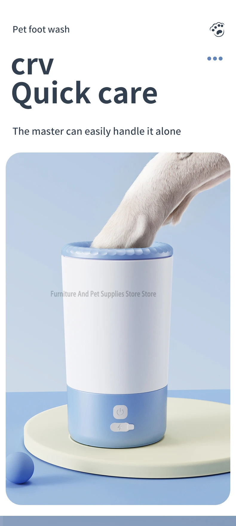 Pet Foot Washing Machine Electric Pet Paw Cleaner Automatic Dog Quick Cleaner Pet Paw Portable Low Noise Waterproof Foot Cup