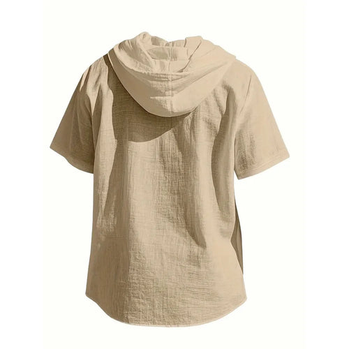 Hooded Cotton Linen Shirt for Men.