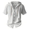 Hooded Cotton Linen Shirt for Men.
